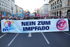 Anti-Corona-Maßnahmen-Demonstration am Wiener Ring vom 15. Jänner 2022.