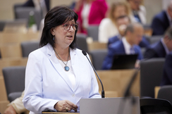 FPÖ-Nationalratsabgeordnete Rosa Ecker im Parlament.