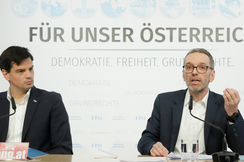 FPÖ-Sicherheitssprecher Hannes Amesbauer (l.) und -Bundesparteiobmann Herbert Kickl.
