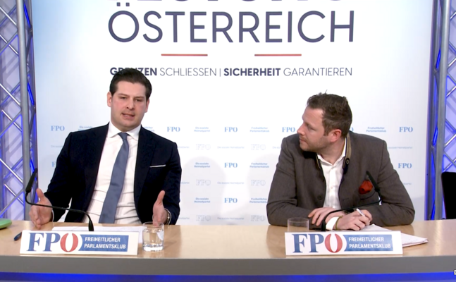 FPÖ-Bautensprecher Philipp Schrangl und Generalsekretär Michael Schnedlitz.