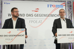 FPÖ-Generalsekretär Christian Hafenecker (l.) und -Bundesparteiobmann Herbert Kickl.